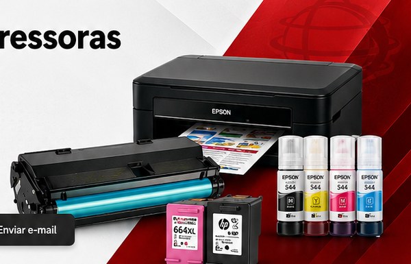 Impressora, toner, cartuchos e refis de tinta